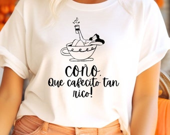 Camiseta de café español, camiseta de café latina, camiseta latina, camiseta latina divertida, camiseta para amantes del café, café de otoño, camiseta de profesora de español