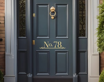 Font Door Number Vinyl Decal, Letterbox & Postbox Sticker, House Number Sign, Mailbox Number Label, Wheelie Bin Number Sticker
