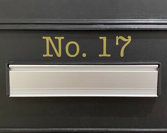 House Number Vinyl Decal, Letterbox & Postbox Sticker, Font Door Sign, Mailbox Number Label, Wheelie Bin Number Sticker, Shop Address Sign