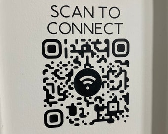 Naklejka winylowa z kodem QR WiFi, połącz się z Internetem bez hasła, szerokopasmowe skanowanie w celu połączenia, naklejka na sklep biznesowy, hotel Air BnB