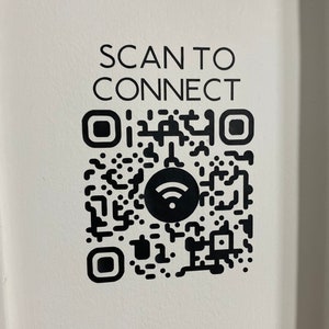 WiFi QR コード ビニール デカール、パスワードなしでインターネットに接続、ブロードバンド スキャンで接続ステッカー、ビジネス ショップ ステッカー、ホテル エア BnB