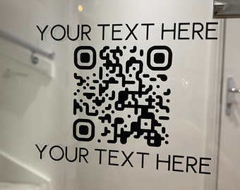 Calcomanía de vinilo con código QR personalizada, enlace directo a su sitio web o página comercial, calcomanía personalizada para escaparate, cafetería o restaurante