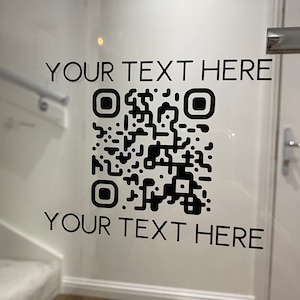 Calcomanía de vinilo con código QR personalizada, enlace directo a su sitio web o página comercial, calcomanía personalizada para escaparate, cafetería o restaurante