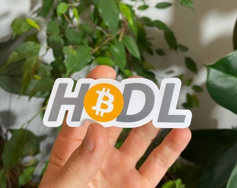 1x "HODL" Bitcoin Sticker, Dishwasher Safe Cryptocurrency Sticker, BTC Logo Vinyl Decal, Crypto Gifts, Doge, Pepe, Ethereum, Solana, Cardano