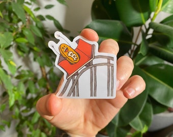 1x "Bitcoin Roller Coaster" Sticker, Dishwasher Safe Cryptocurrency Sticker, BTC Logo Vinyl Decal, Crypto Gifts, Doge, Pepe, Ethereum