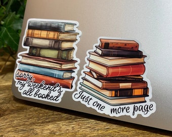 Book Stickers For Reading Lovers, Die Cut Glossy Book Stickers, Laptop & Water Bottle Decals, Bookworm Notebook Stickers