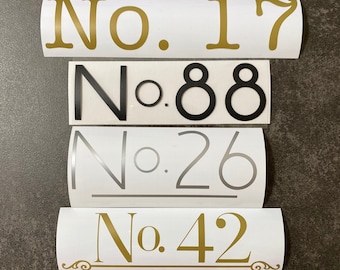 Calcomanía de vinilo con número de casa, calcomanía para buzón y buzón de correo, letrero para puerta con fuente, etiqueta con número de buzón, calcomanía con número de contenedor de basura, señalización con número de tienda
