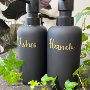 Etiquetas para botellas de jabón, pegatinas de vinilo personalizadas para almacenamiento, calcomanías para artículos de cocina o de tocador, organización para él y para ella, etiquetas con nombres minimalistas