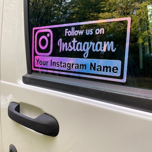 Benutzerdefinierte Social Media Tags - Autofenster / Autoaufkleber Vinyl Aufkleber - Personalisierte Geschäftsnamenwerbung - Instagram, Facebook, YouTube