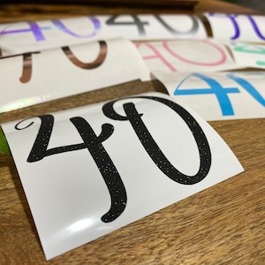 Stickers chiffres, Sticker pour porte boîte aux lettres et polices de caractères, Décalcomanie en vinyle pour boîte aux lettres, Numéro de maison, Numéros de poubelle à roulettes, Numéros de magasin ou de bureau