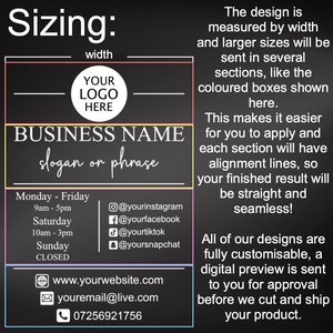 Custom Personalised Vinyl Decal Sticker For Shop Window Opening Hours