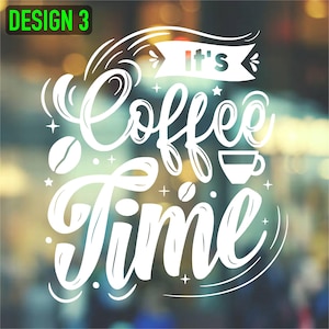 Café Logo - Coffee Shop Window Vinyl Decal, Personalised Shopfront Door Sticker, Restaurant Vinyl Decal