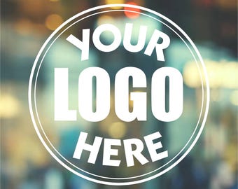 Custom Business Logo - Shop Window Vinyl Decal, Personalised Shopfront Door Sticker, Round/Square Vinyl Decal for Vehicle or Office/Business