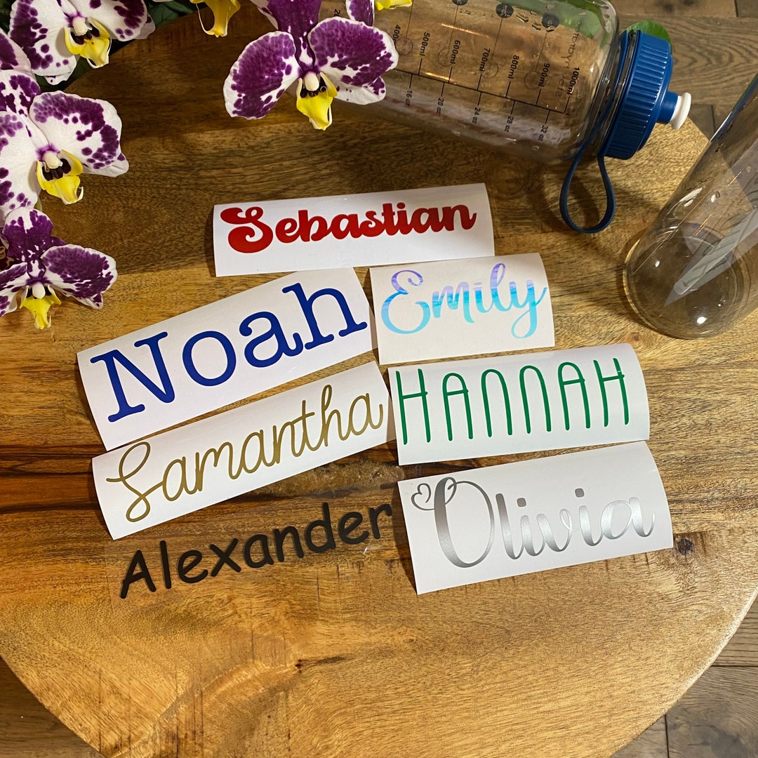 Vinyl Name Labels Personalised Water Bottle Stickers Custom Wedding