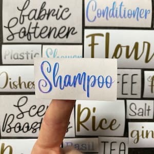 Etichette per la casa e la dispensa, etichette organizzative personalizzate, contenitori in vinile personalizzati, organizzazione della cucina o del bagno, etichette con nome minimaliste