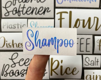 Etiquetas para el hogar y la despensa, etiquetas de organización personalizadas, almacenamiento de vinilo personalizado, organización de la cocina o el baño, etiquetas de nombre minimalistas