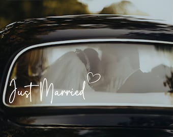 Recién casados - Calcomanía de vinilo personalizada para ventana de automóvil, pegatina para parachoques de boda personalizada, letrero extraíble de Mr & Mrs, decoraciones nupciales para novia / novio