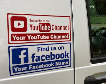 Etiqueta de redes sociales personalizada de gran tamaño, calcomanía de vinilo para ventana o parachoques de automóvil o camioneta, anuncio con nombre comercial personalizado, letrero de tienda, Instagram, FB