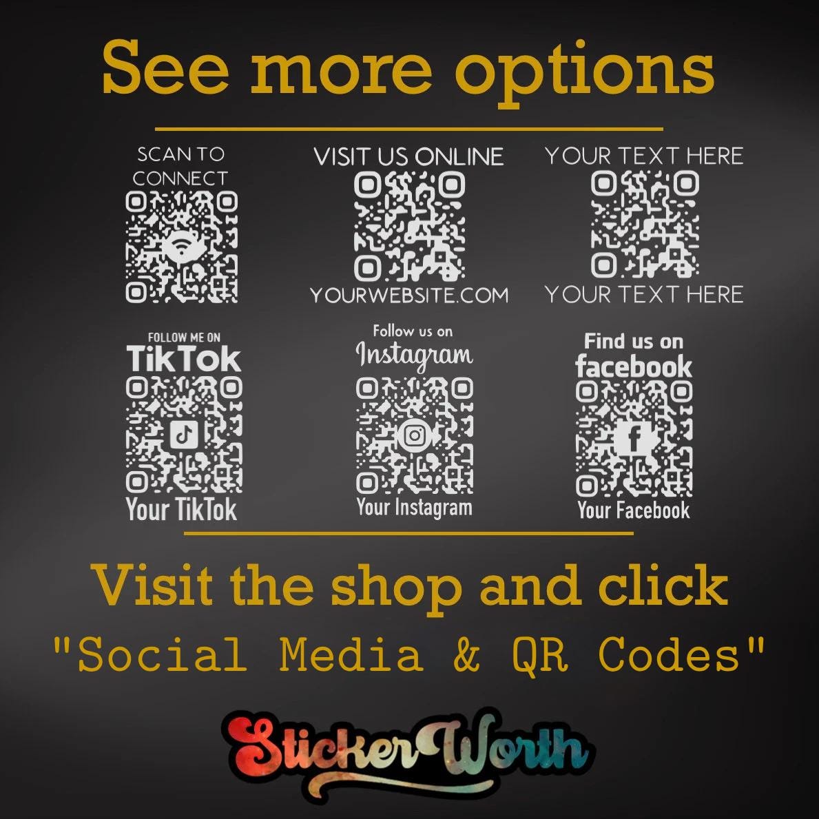 Social Media QR Code Vinyl Decal, Link Directly to Your Instagram ...