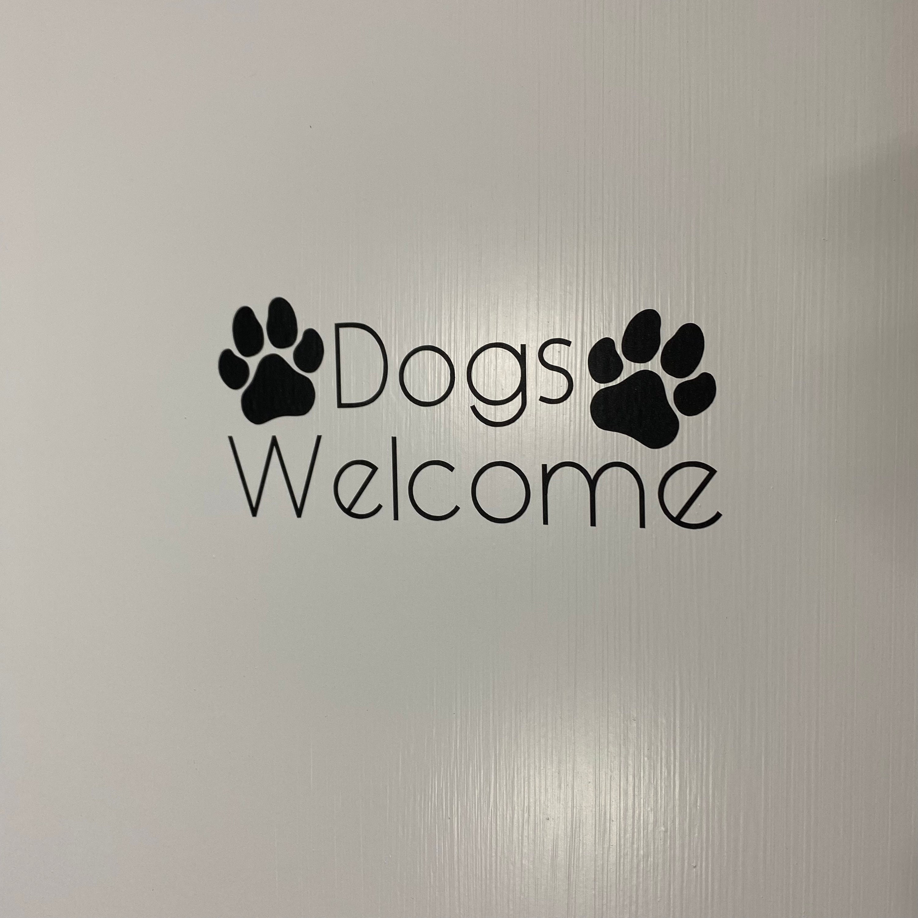 Dogs Welcome Sticker, Shop Window Vinyl Decal, Dog Friendly Business ...
