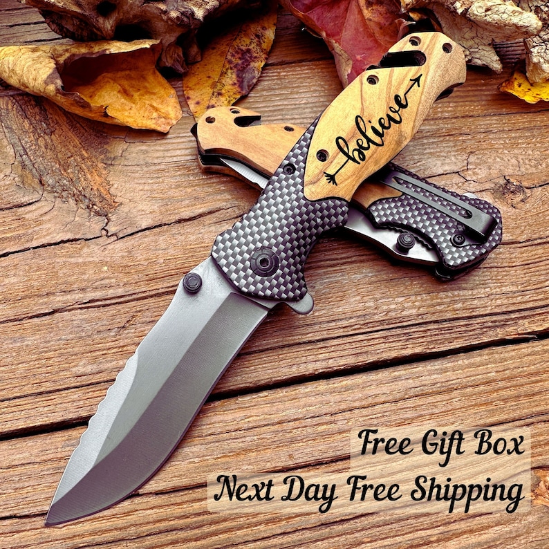 Engraved Pocket Knife Personalized Folding Knife Gift for Etsy