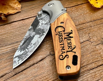 Gepersonaliseerde Gift Messen Handgemaakte Mens Boyfriend Cadeau voor hem, Valentijnsdag Cadeau, Gegraveerd Zakmes, Vaderdagcadeau, Echtgenoot Cadeau