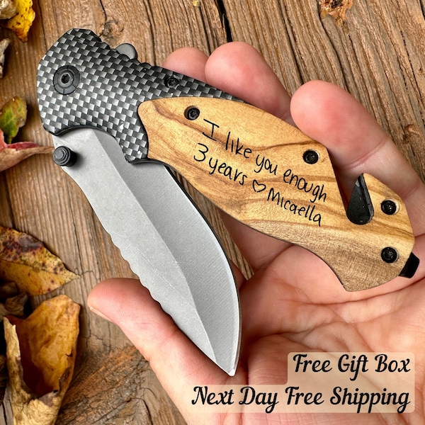 Engraved Pocket Knife, Personalized Pocket Knife, Custom Folding Knife, Gift for Men, Folding Knife, Christmas Gifts, Camp Gift for Him