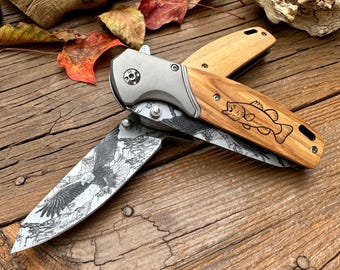 Forel gegraveerd aangepast zakmes gepersonaliseerd cadeau voor mannen Vaderdagcadeau Aangepast cadeau voor papa Gepersonaliseerd mes cadeau voor hem