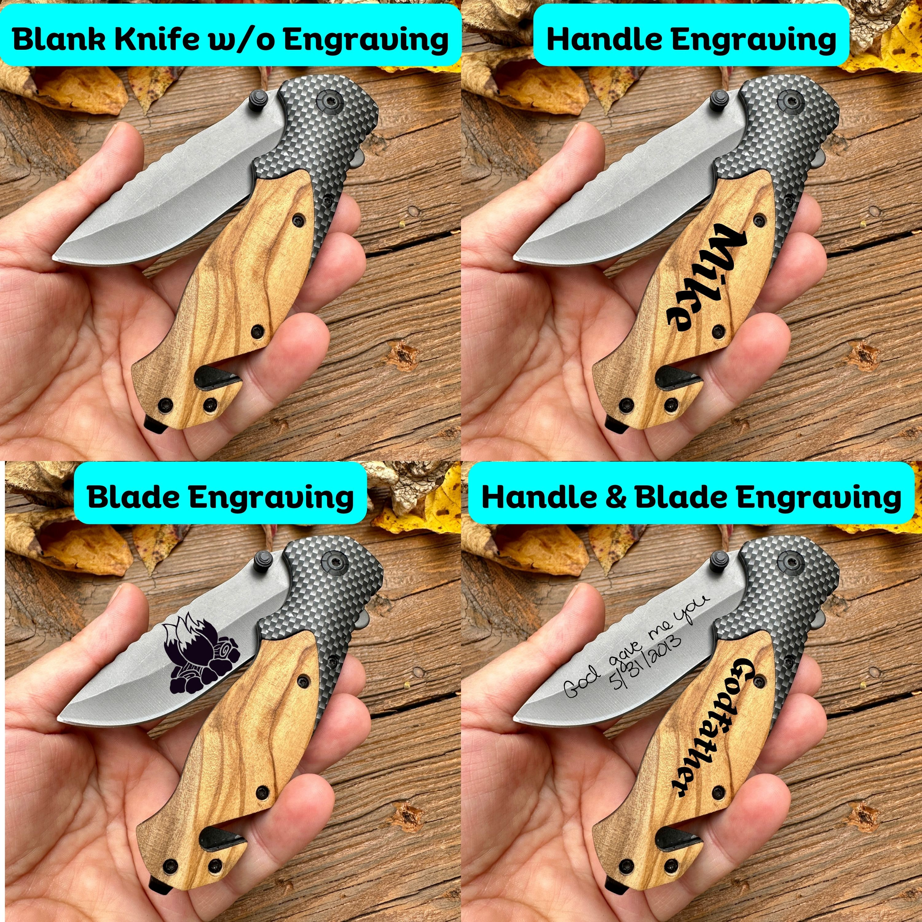 Engraved Pocket Knife Personalized Folding Knife Gift for Etsy