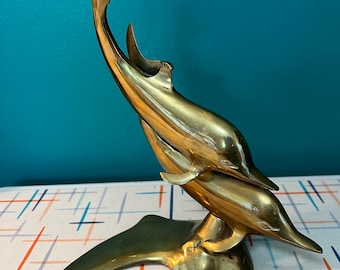 Brass Dolphins Figurine