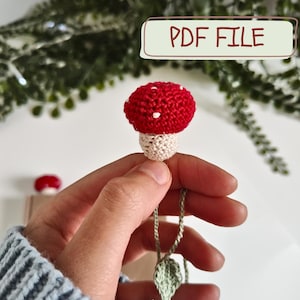 Crochet Mushroom Bookmark Pattern | Crochet Bookmark Pattern |Bookmark Pattern | Book Accessory | Aesthetic Crochet Bookmark Pattern