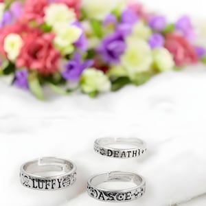 Bagues inspirées de One Piece à taille réglable, bijoux d'anime pour cosplay, cadeau pour homme, Luffy et Zorro, ensemble de bagues d'anime pour lui
