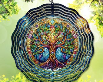 Livets träd vindspinner PNG, himmelsk trädgård sublimeringsdesign, månmandala trädgårdsdekormall, DIY andlig gåva, digital nedladdning