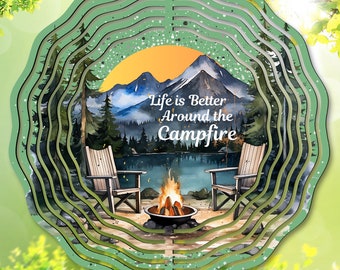 Camping Wind Spinner PNG, Life Is Better Around the Campfire Sublimation Design, Campsite Campfire Garden Spinner, Outdoor Digital Download