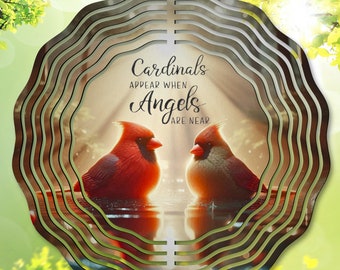 Cardinal Wind Spinner PNG, Memorial Sublimation, Cardinals Appear When Angels are Near Garden Spinner Template, DIY Gift (Digital Download)