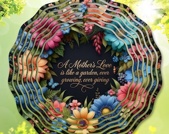 Mothers Day Wind Spinner PNG, Cottagecore Floral Garden Sublimation Design, Mom Quote Yard Decor, Floral DIY for Mom, Digital Download