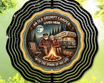 Campsite Wind Spinner PNG, Grumpy Camper Sublimation Design, Sarcastic Garden Spinner Template, Funny DIY RV Gift (Digital Download)