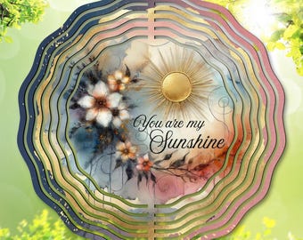 You Are My Sunshine PNG / Wind Spinner PNG / Sublimation Design / Sunshine png / Garden Spinner / Floral Spinner DIY Gift (Digital Download)