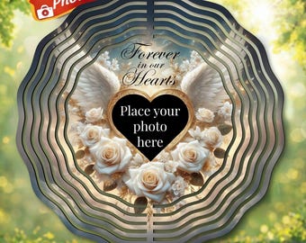 Photo Frame Wind Spinner PNG: Memorial Sublimation Design, Grave Side Garden Spinner Design, DIY Gift (Digital Download)