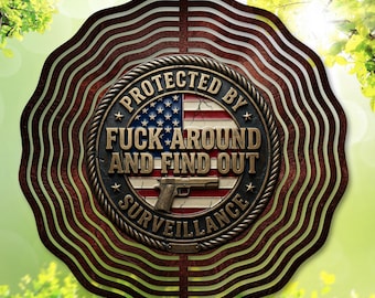 Protected by FAFO / Wind Spinner png / F*** Around and Find Out / Garden Spinner / American Flag png / Sublimation Design / Digital Download
