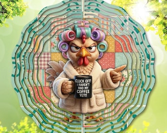 Funny Chicken PNG / Wind Spinner PNG / Coffee Sublimation / Cluck Off / Sarcastic Quote png / Chicken png / Farmhouse Humor Digital Download