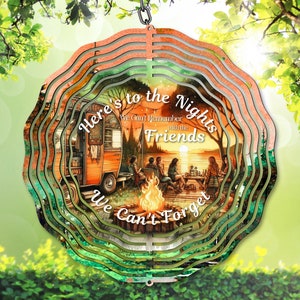 Camping Wind Spinner PNG, Here's to Nights Sublimation Design, Campsite Garden Spinner Template, DIY Gift (Digital Download)