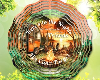 Molinillo de viento para camping PNG, diseño de sublimación "Brindemos por las noches", plantilla de molinillo de jardín para camping, regalo DIY (descarga digital)