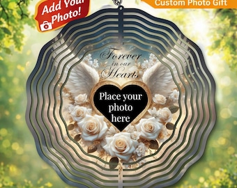 Vindspinner för fotoram i PNG-format: Sublimeringsdesign för minnesmärke, vindspinnerdesign för gravplats, gör-det-själv-present (digital nedladdning)