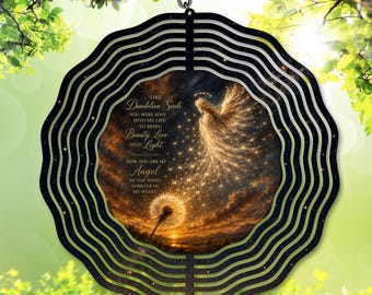 Memorial PNG, Wind Spinner PNG, Dandelion Seeds, Now You are my Angel, Memorial Spinner PNG Design for Sublimation (Digital Download)