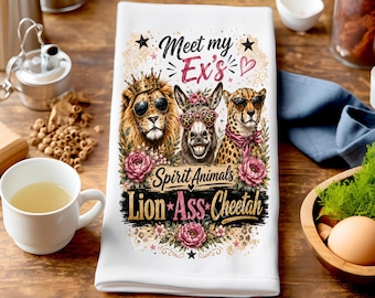 Lustiges Küchentuch Sublimation PNG / Sarkastisches Küchentuch Sublimationsdesign / Löwe-Arsch Gepard Geschirrtuch PNG / Freches Auseinanderbrechen Handtuch