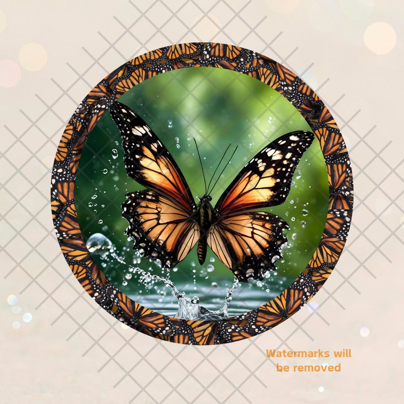 Monarch Butterfly Windspinner PNG Digital Download Nature-Inspired Garden Decor Outdoor Wind Spin Art Instant Downloadable Decor image 2