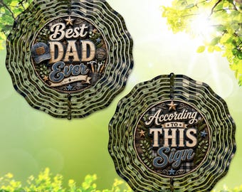 Best Dad Ever Wind Spinner PNG, Funny Father’s Day Sublimation Design, Double-Sided Gift for Dad, Rustic Dad Decor, Digital Download PNG