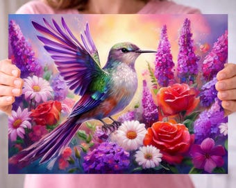 Hummingbird Cutting Board PNG, Floral Sublimation Design, Cutting Board PNG, Bird Chopping Board File Design DIY Gift (Digital Download)