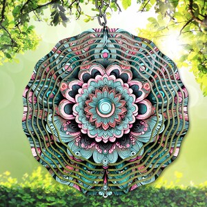 3D detaillierte Mandala Wind Spinner PNG, bunte Sublimation png, Mandala Garten Kunst Spinner, Vorlage PNG, digitaler Download, DIY Geschenkidee